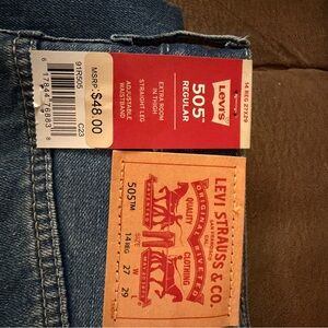 Levi's 505 Regular Fit Jeans - Classic Blue 14 Reg Boys W26 L29